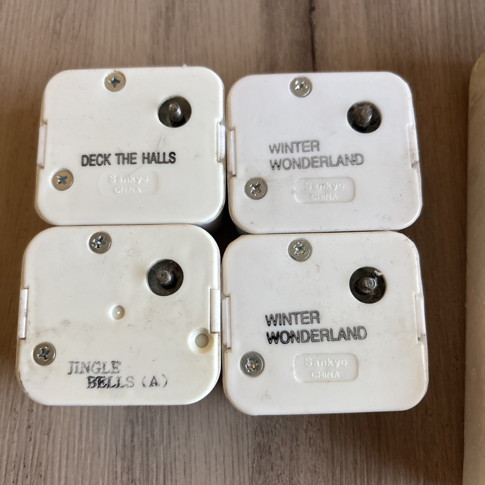 Vintage Sankyo Music Box Replacement 3S Lot Of 4 w/o Keys, 4 Songs